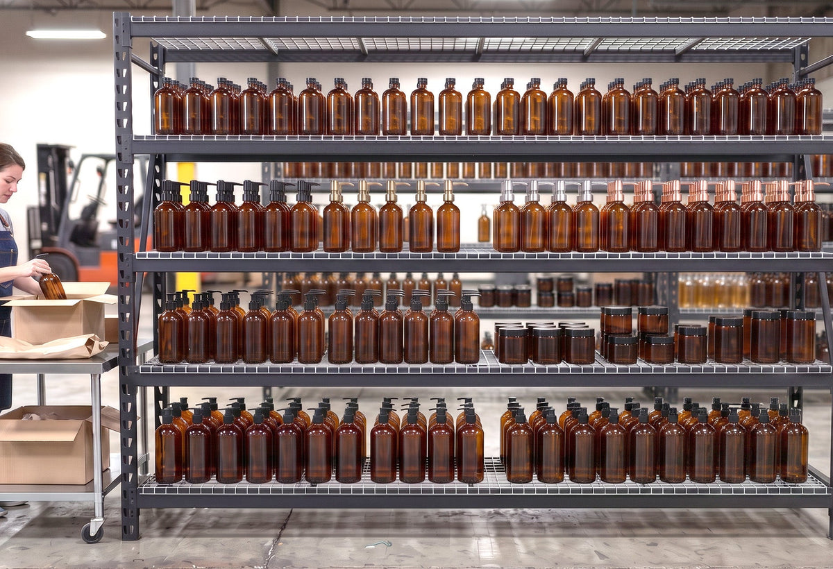 Amber Glass Bottles & Jars