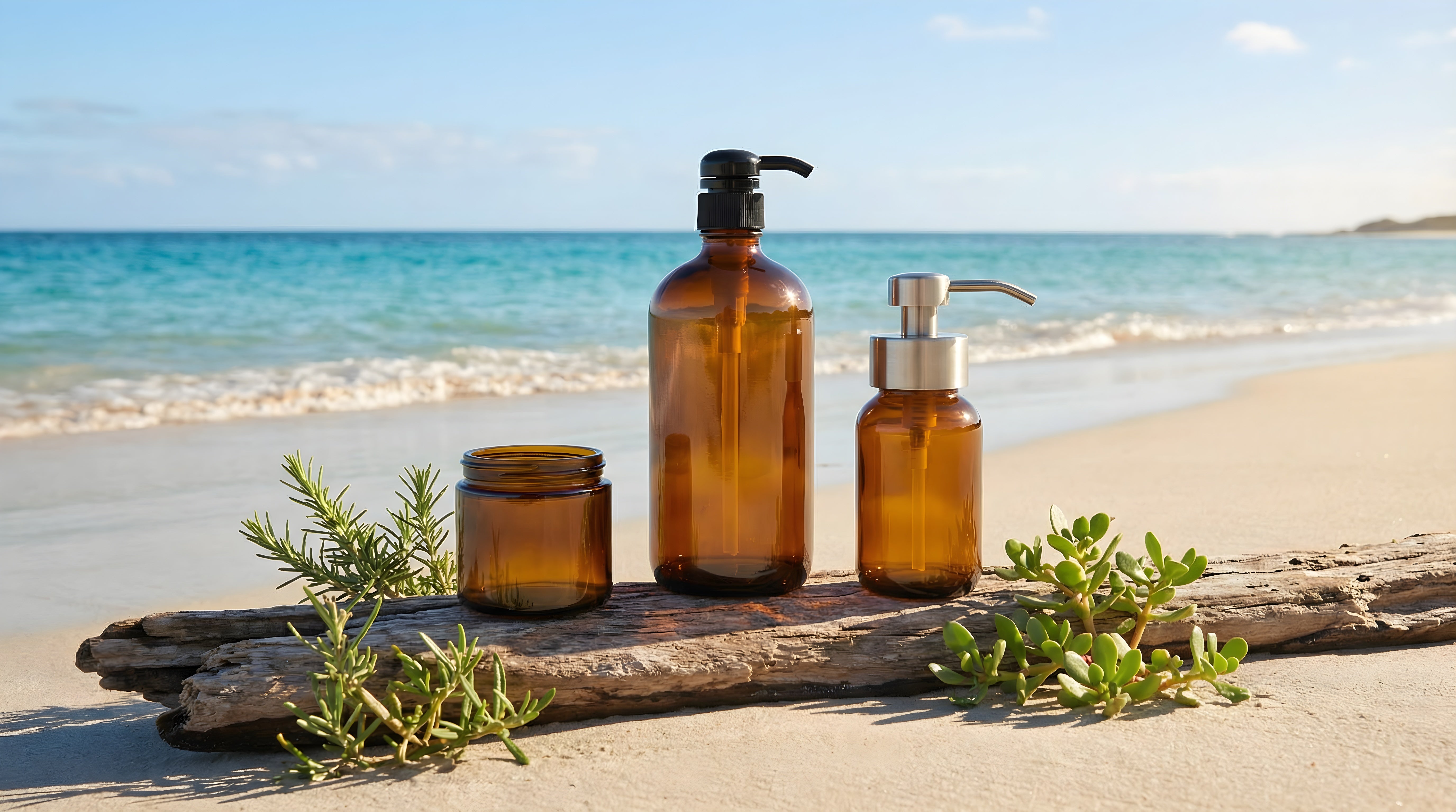 Amber Glass Bottles & Jars