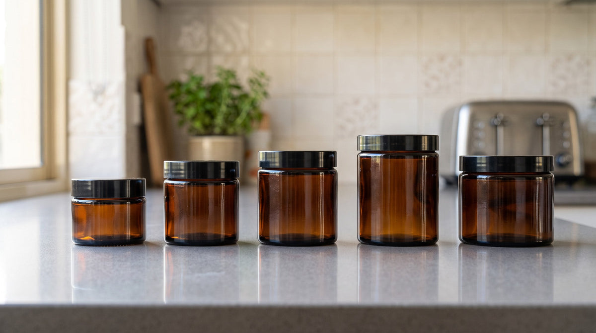 Amber Glass Jars