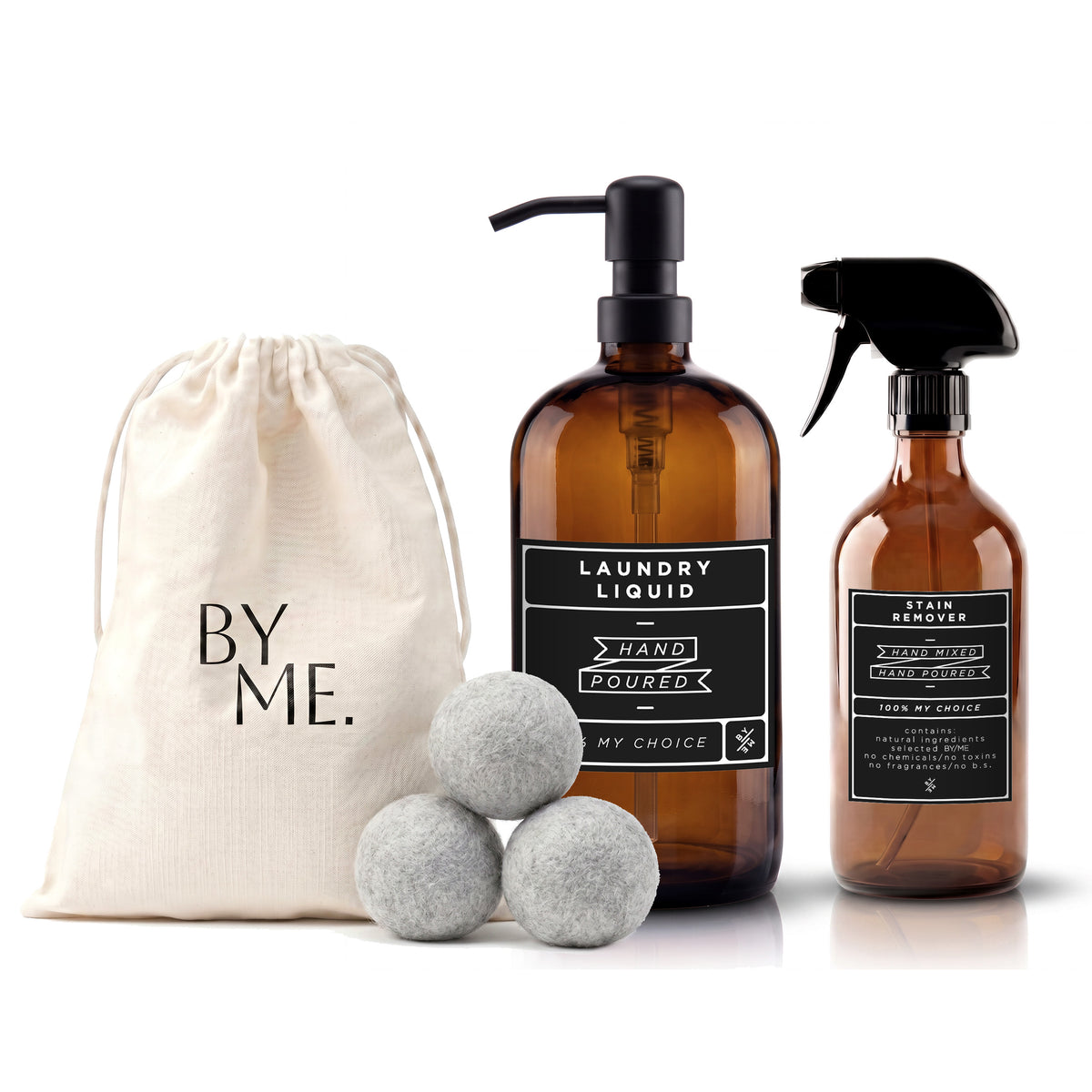 Amber Liquid Laundry Kit with Wool Dryer Balls (1L + 500ml)