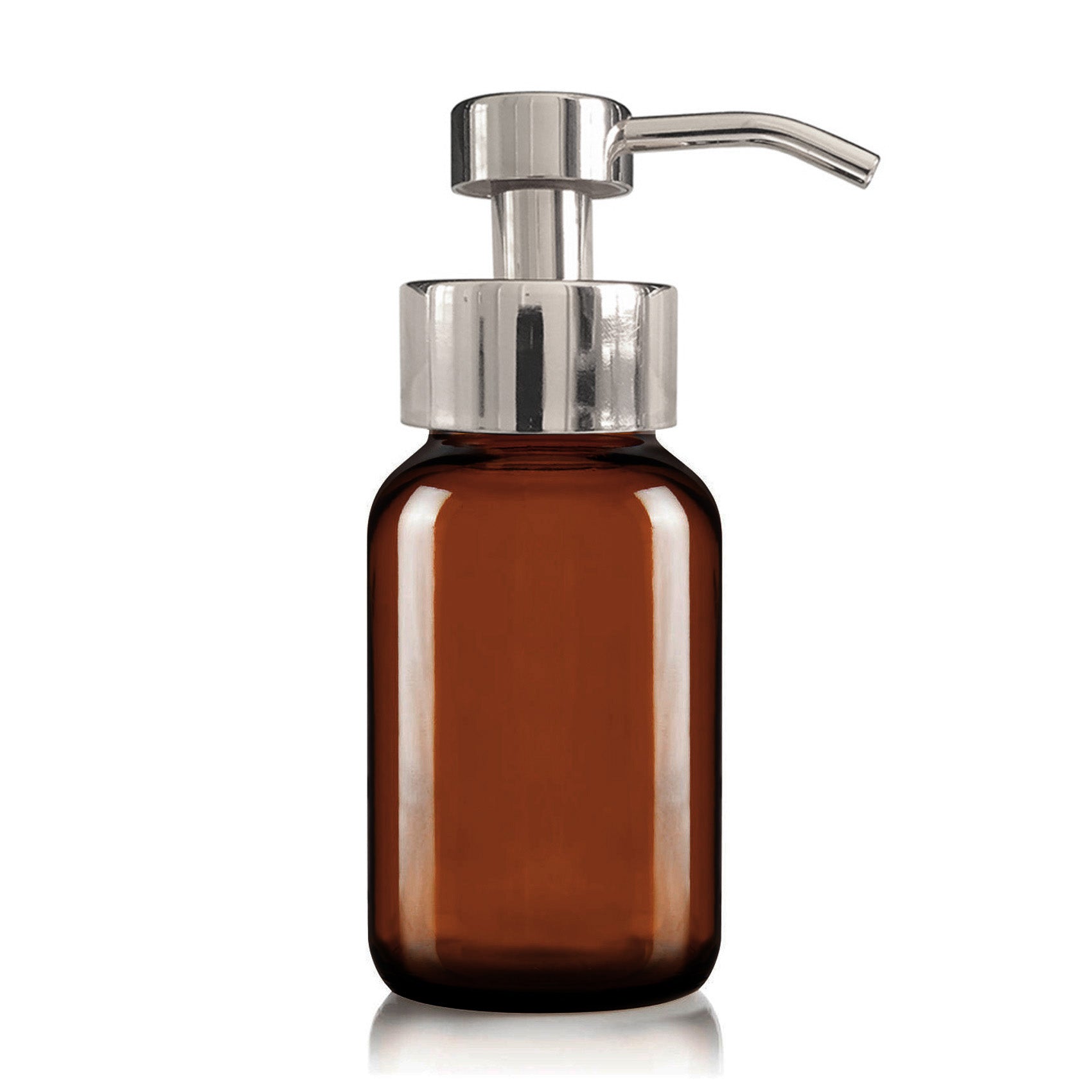 250ml Amber Glass Foaming Soap Dispenser with Chrome Pump