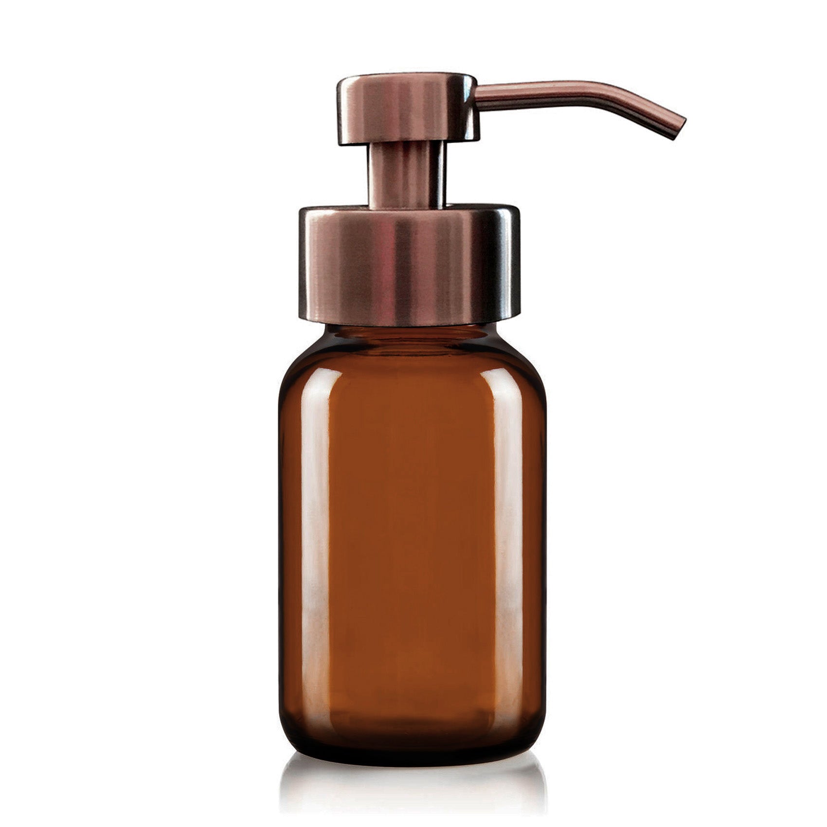 250ml Amber Glass Foaming Soap Dispenser with Copper Pump