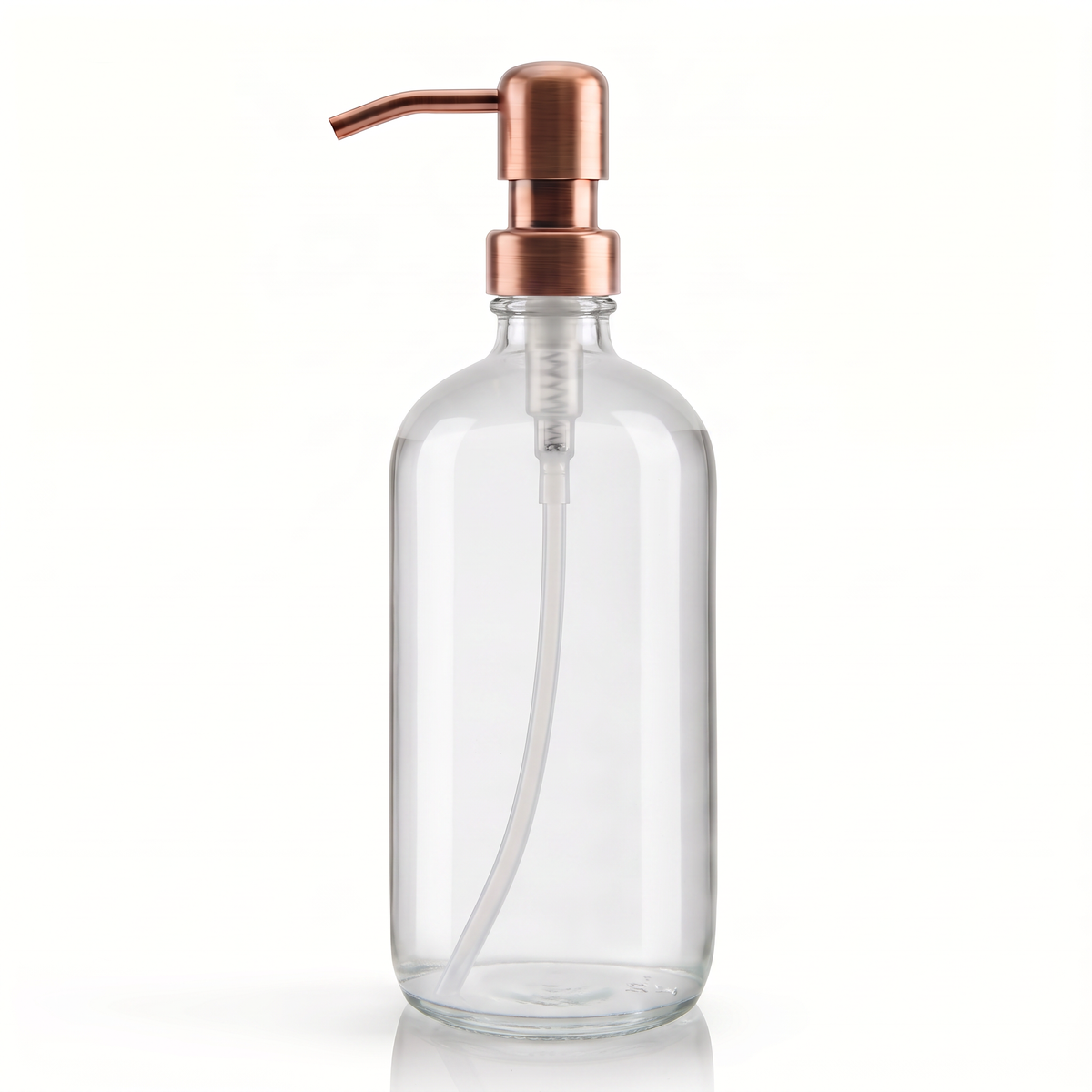 500ml Flint Glass Boston Soap Dispenser with Copper Pump