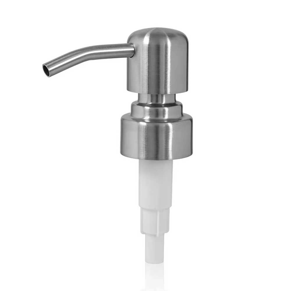 Classic real metal soap / lotion dispenser pump head 28mm - Brushed Stainless Steel