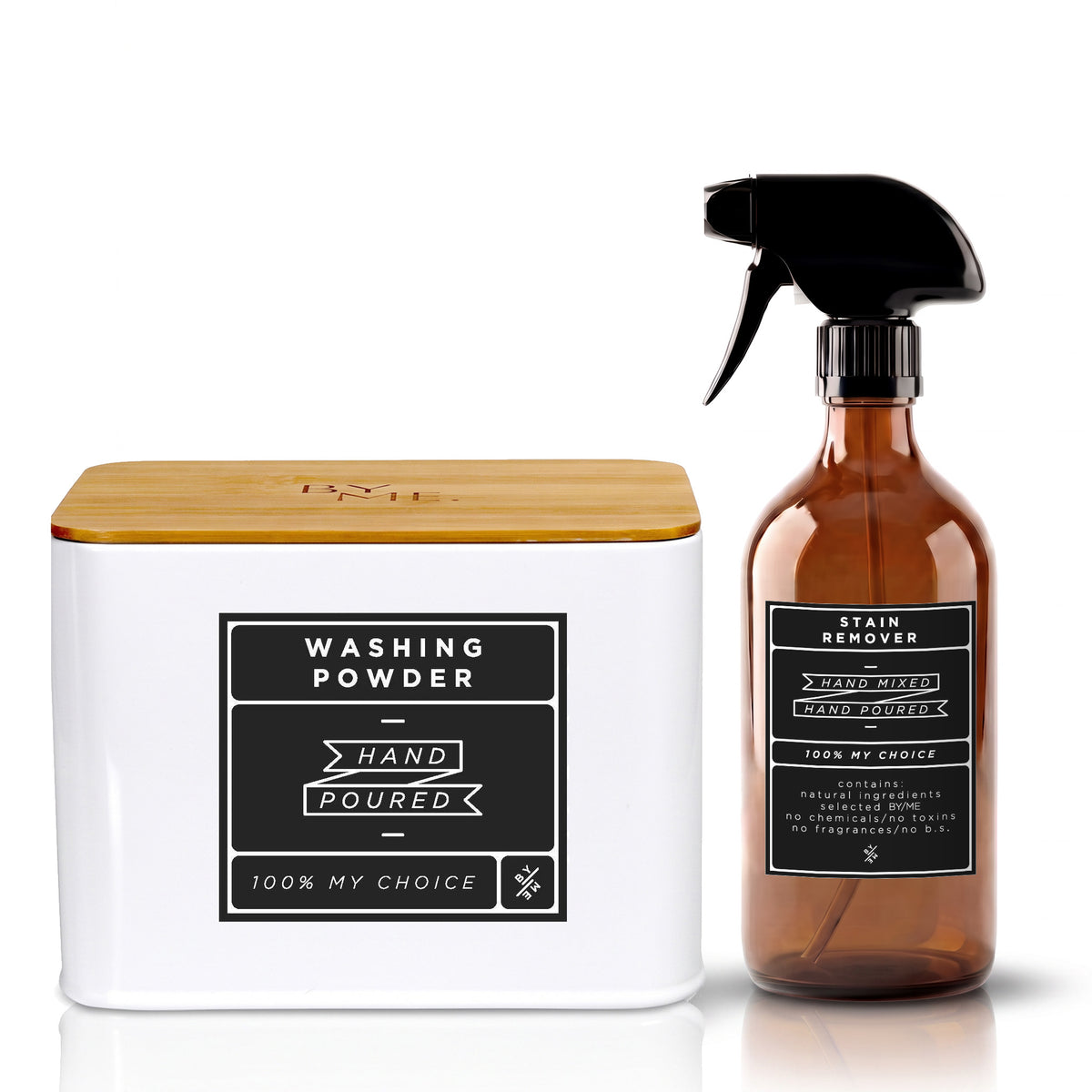 Washing Powder Tin & Amber Glass Stain Spray Set